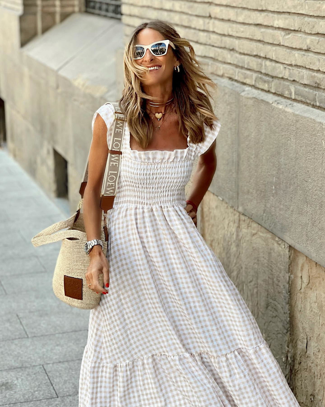 Christine | Elegant Sleeve Smocked Maxi Dress