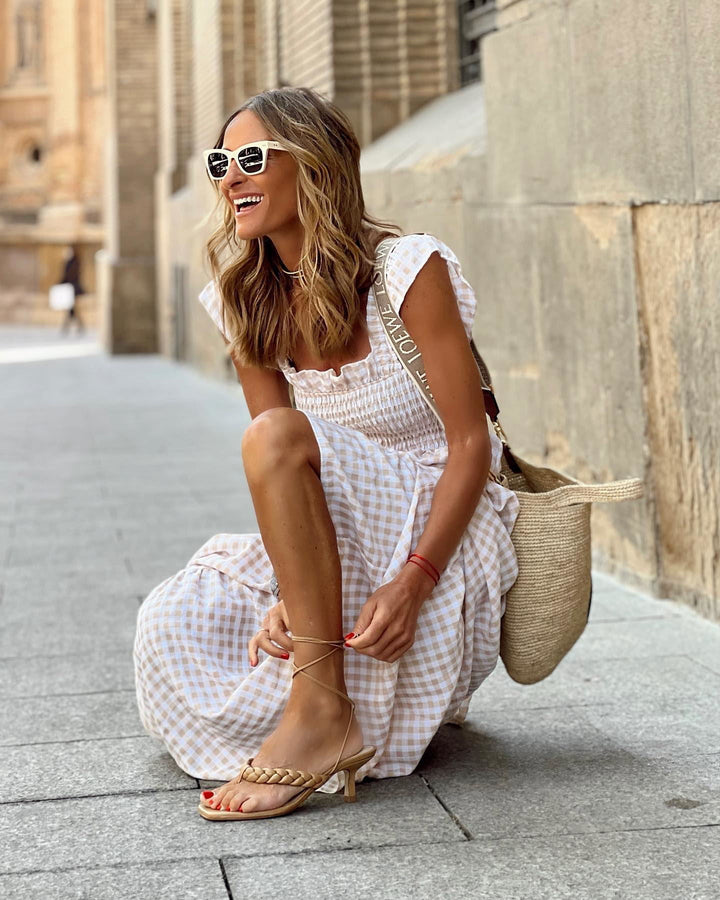 Christine | Elegant Sleeve Smocked Maxi Dress