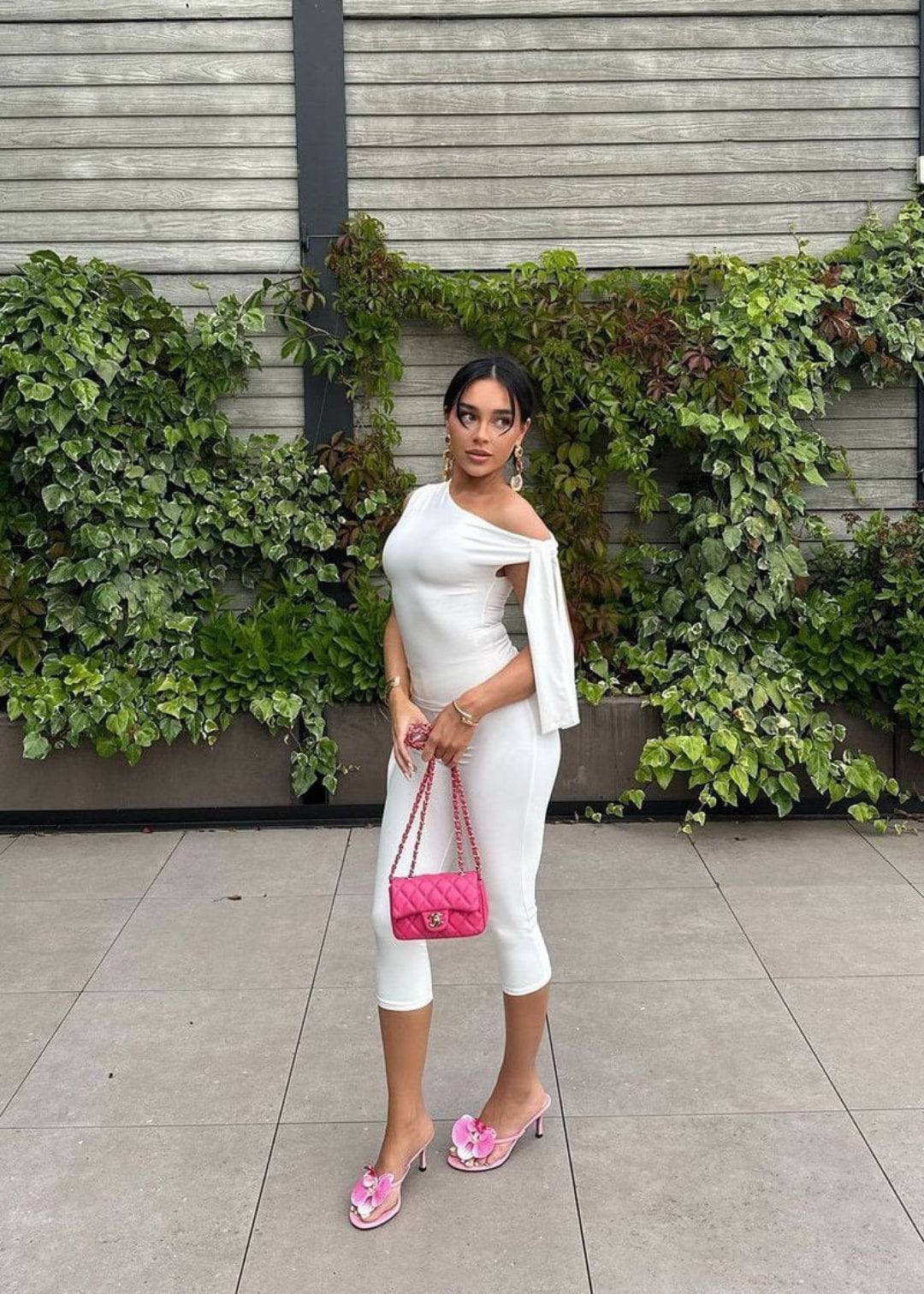 One Shoulder Knot Detail Top & Capri Pants Co-Ord