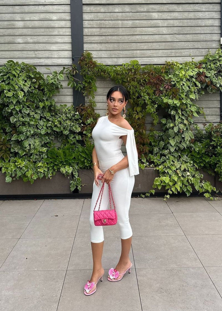 One Shoulder Knot Detail Top & Capri Pants Co-Ord