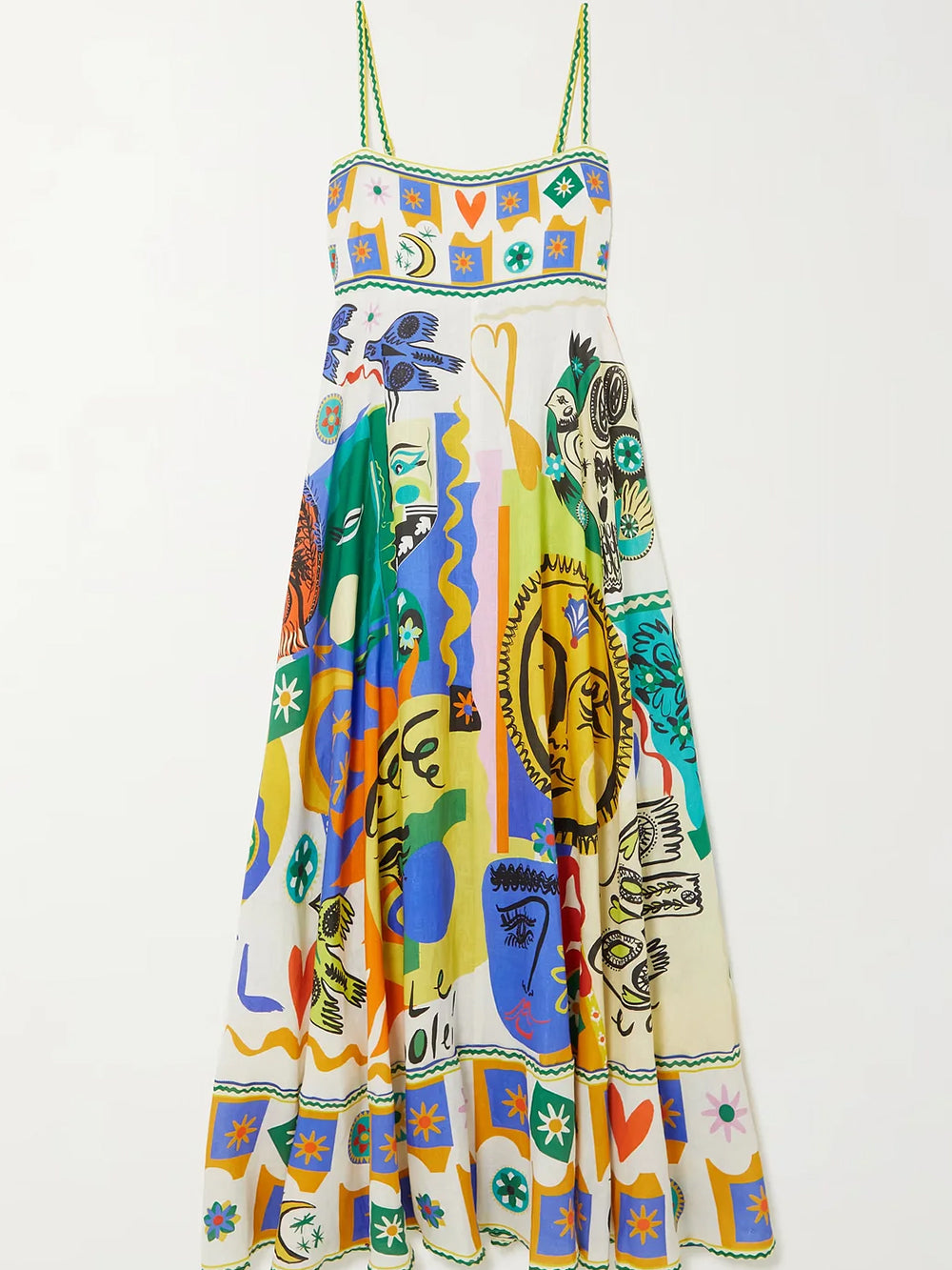 Adrienne | Chic Geometric Graffiti Prints Slip Dress - Effortlessly Stylish