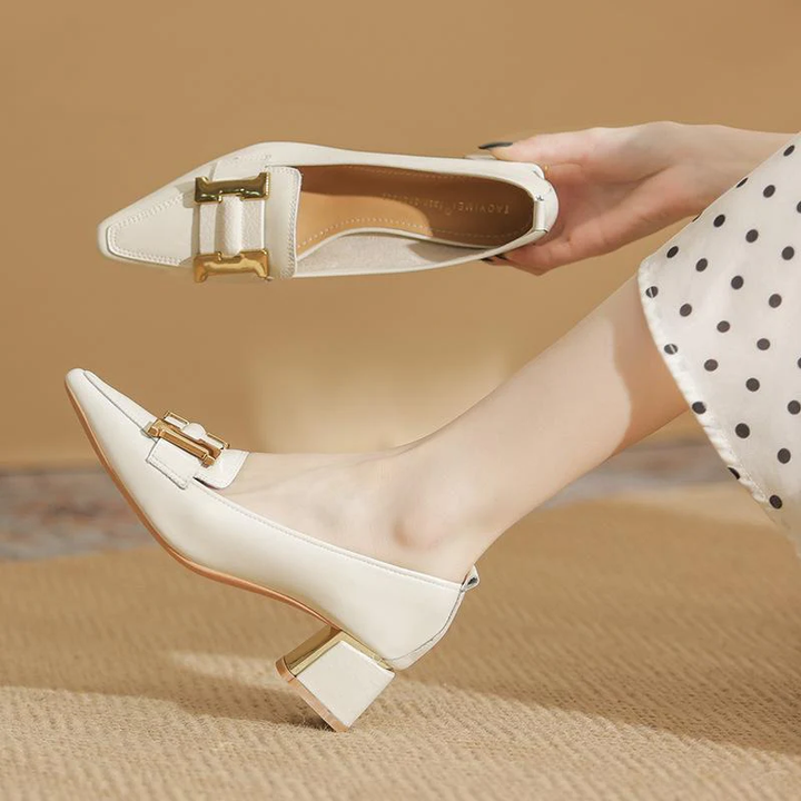 Destiny | Stylish Loafers with Block Heel – Elegant Pointed-Toe Shoes for Office & Everyday Wear