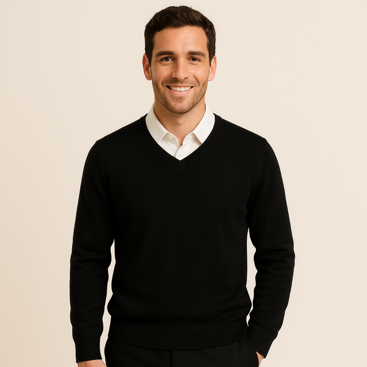 David | Stylish Cotton V-Neck Sweater for Men