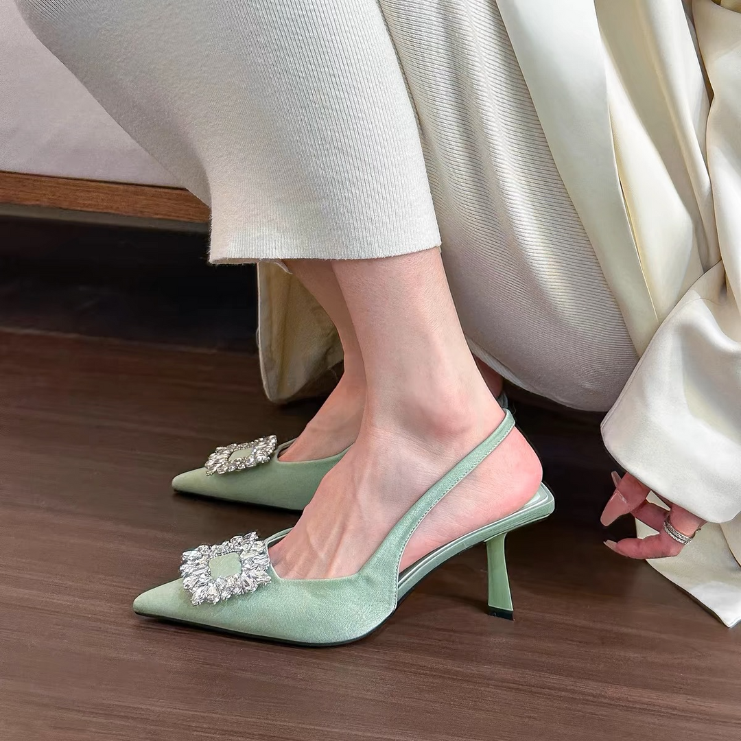 Shantel | Elegant Pointed-Toe High Heels with Rhinestones