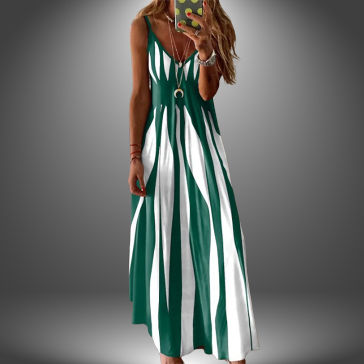 Brianna | Elegant Striped Sleeveless Maxi Dress for Effortless Style