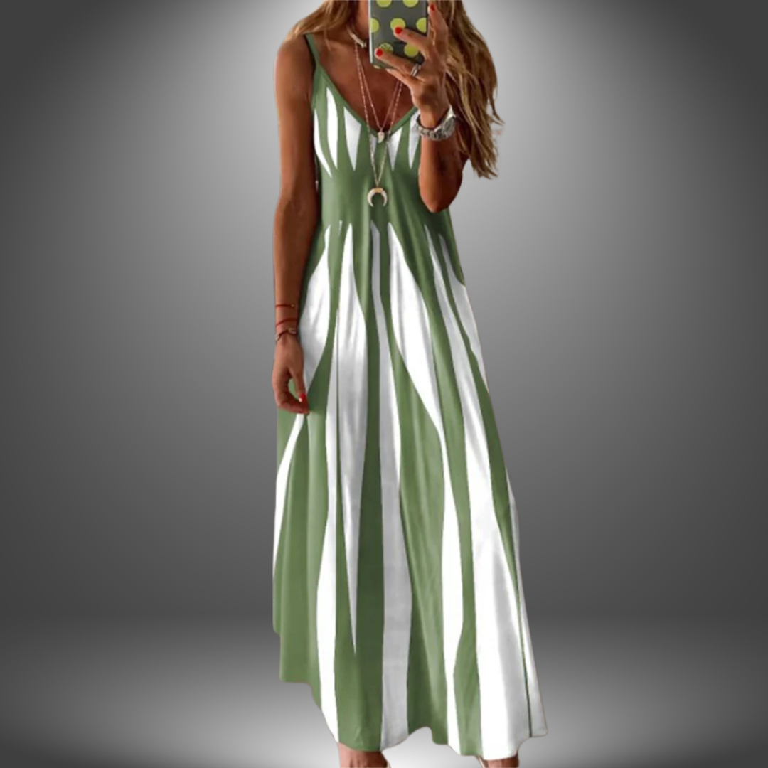 Brianna | Elegant Striped Sleeveless Maxi Dress for Effortless Style