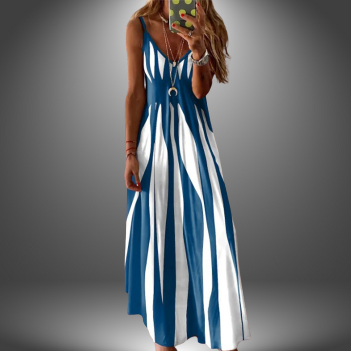 Brianna | Elegant Striped Sleeveless Maxi Dress for Effortless Style