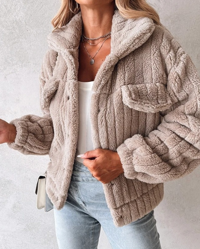 Lori | Women's Sherpa Button-Front Casual Jacket