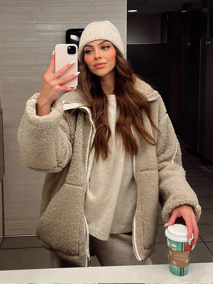 Maureen | Women's Sherpa Zip-Up Coat