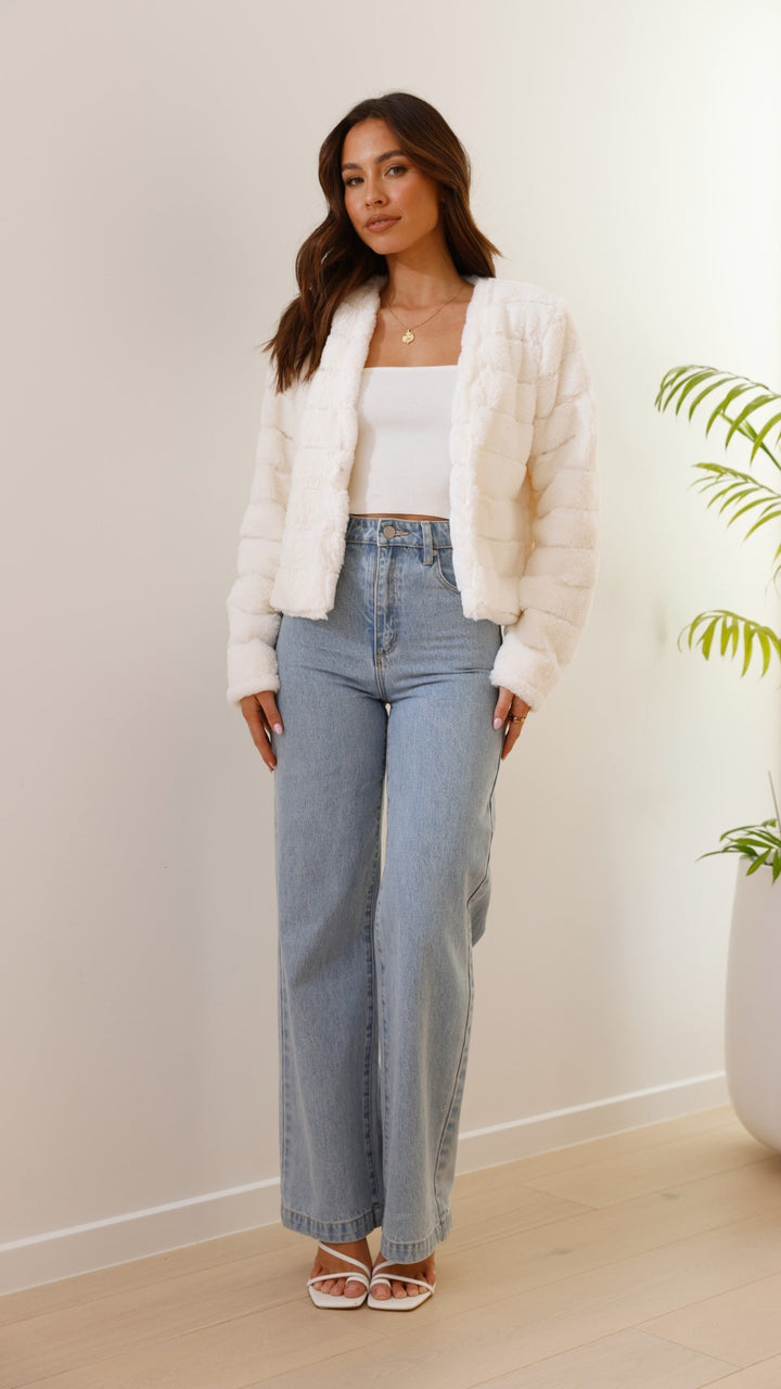 Nancy | Women's Cropped Faux Fur Jacket