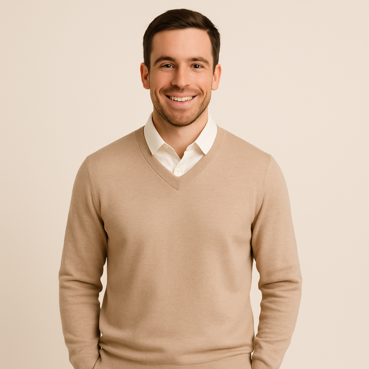David | Stylish Cotton V-Neck Sweater for Men