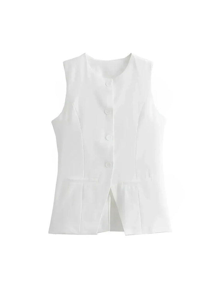 Co-ord Button Vest & Shorts Set