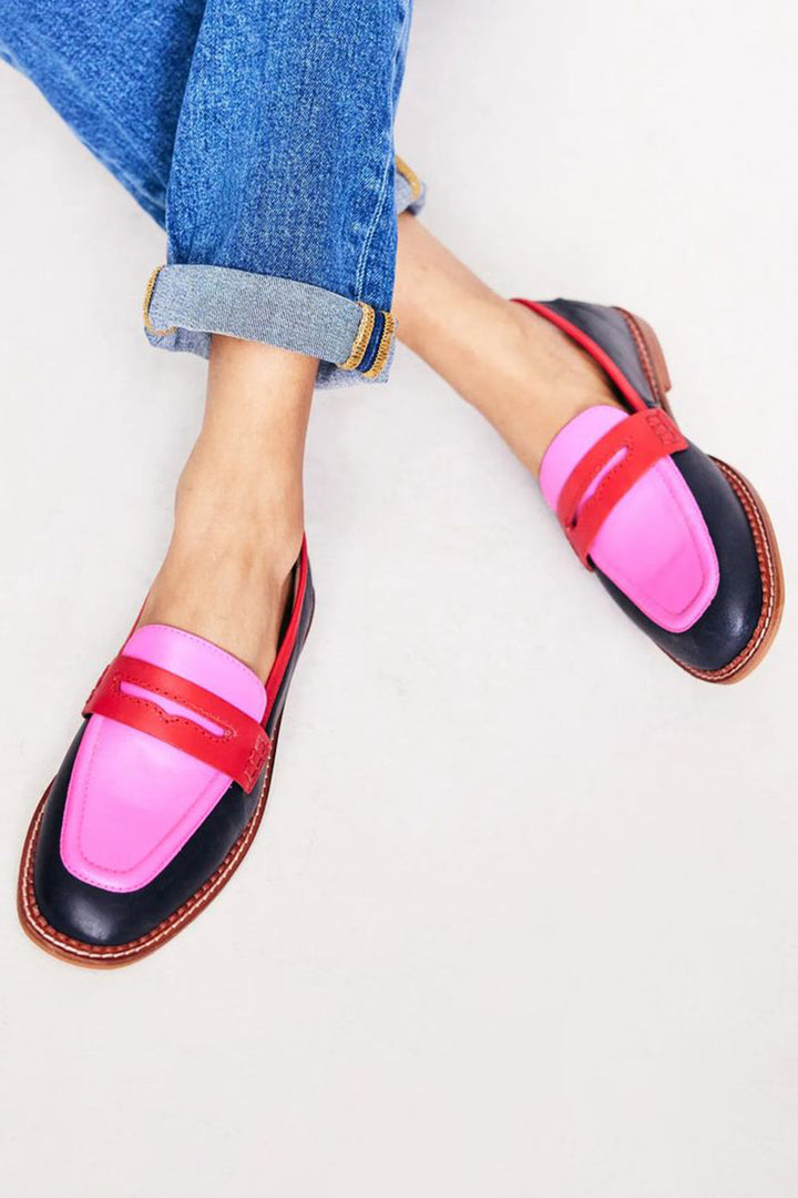 Faius | Black loafers with colourful details