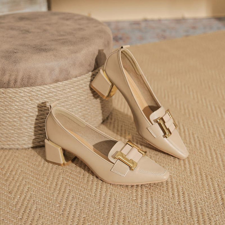 Destiny | Stylish Loafers with Block Heel – Elegant Pointed-Toe Shoes for Office & Everyday Wear