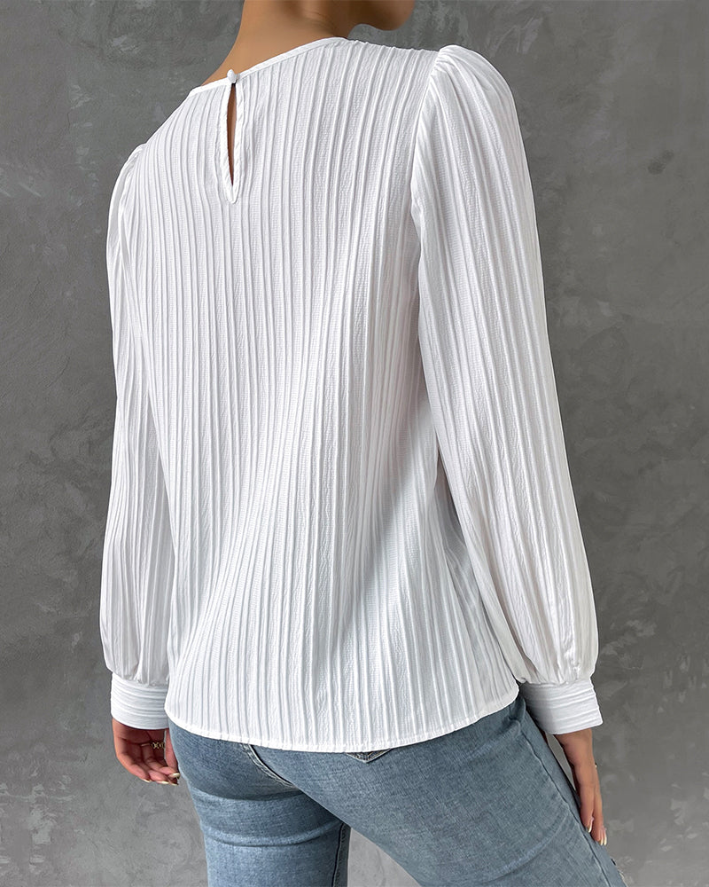 Hannah | Pleated Blouse with Elegant Lantern Sleeves