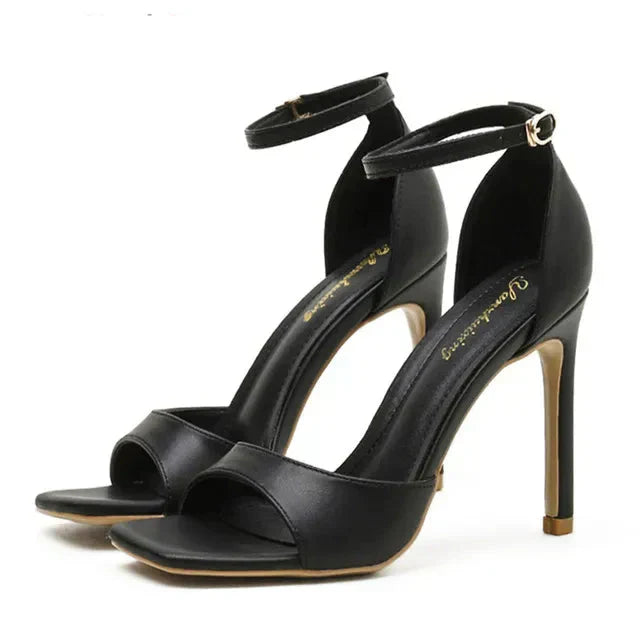 Ruth | Women's sandals with an appealing square toe & elegant high heel - glittering straps for stylish summer looks