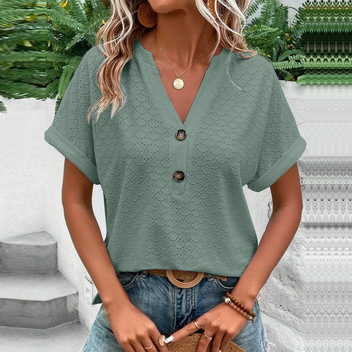 Michelle | Stylish Short-Sleeve Blouse with Buttons for Women