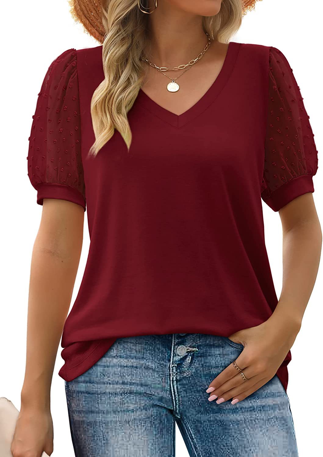 Janne | V-Neck Sleeve Belly Cover Top for Everyday Elegance