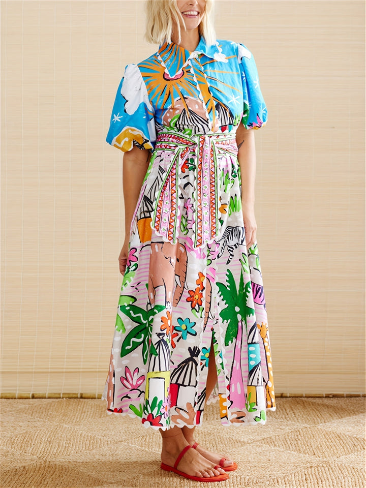 Carolyn | Chic Linen Midi Dress for Summer