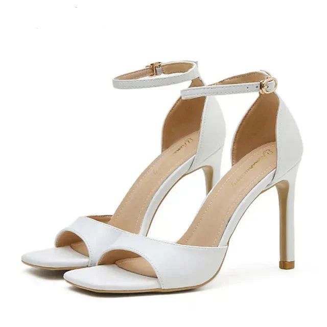 Ruth | Women's sandals with an appealing square toe & elegant high heel - glittering straps for stylish summer looks