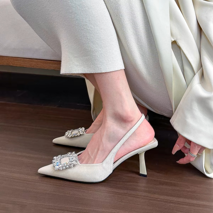 Shantel | Elegant Pointed-Toe High Heels with Rhinestones