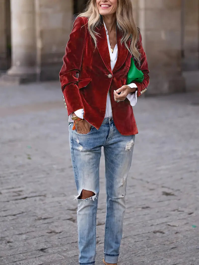 Julissa – Elegant Velvet Blazer