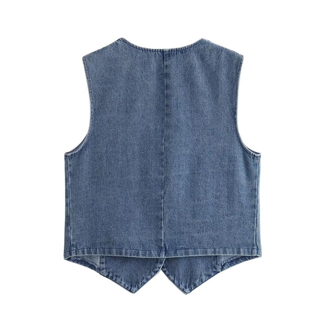 Kyla | Stylish Summer Vest with V-Neck and Button Placket