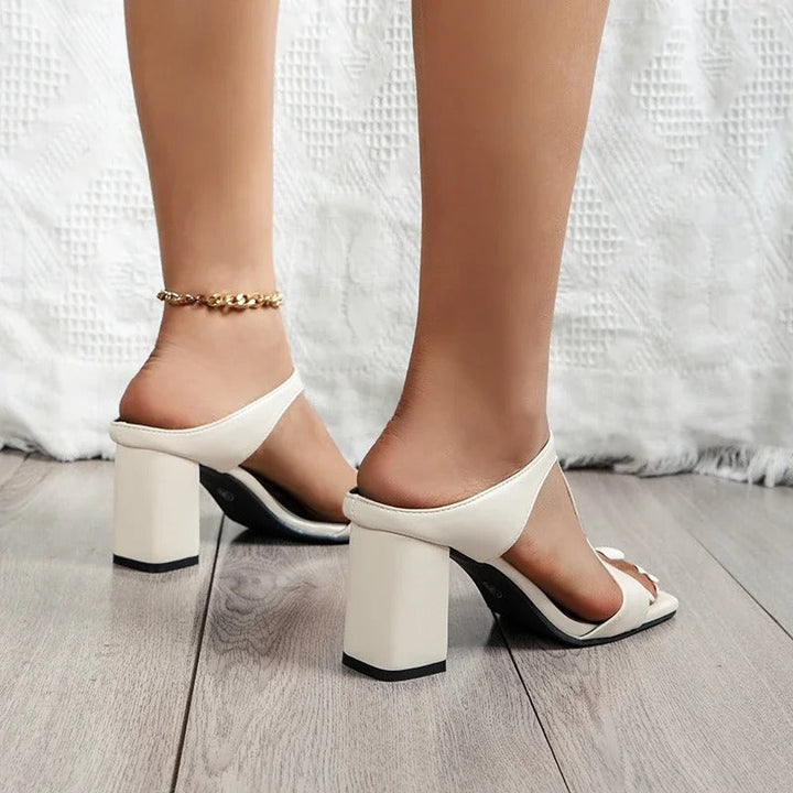 Nora | Women's block heel sandals with square toe - stylish high heels for summer and events
