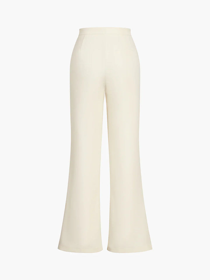 Solid Tube Top With Wide Leg Pants Set
