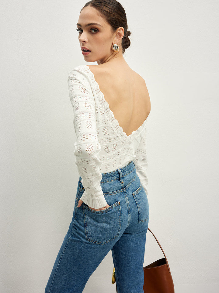 Amber | Feminine Elegant Top with Open Back