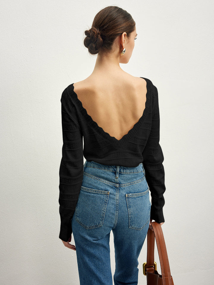 Amber | Feminine Elegant Top with Open Back