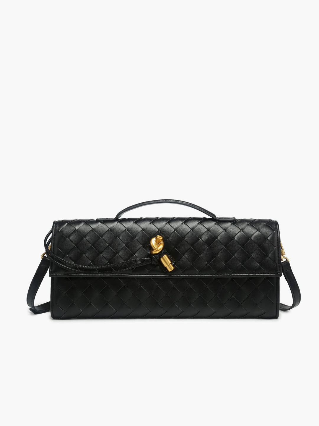 Woven Flap Shoulder Clutch Bag