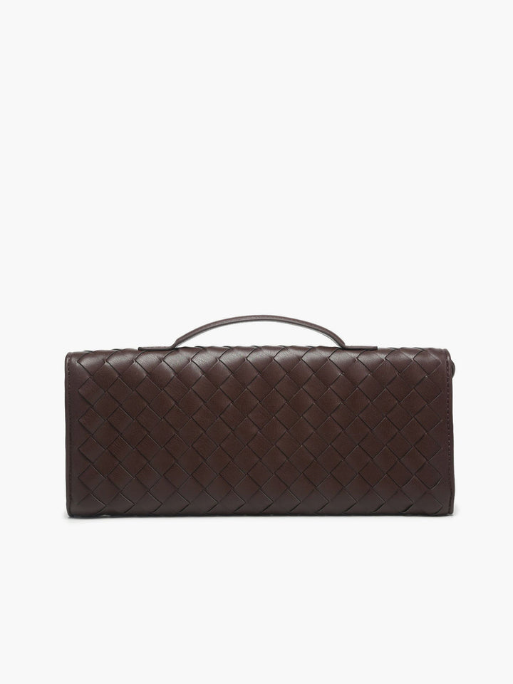 Woven Flap Shoulder Clutch Bag