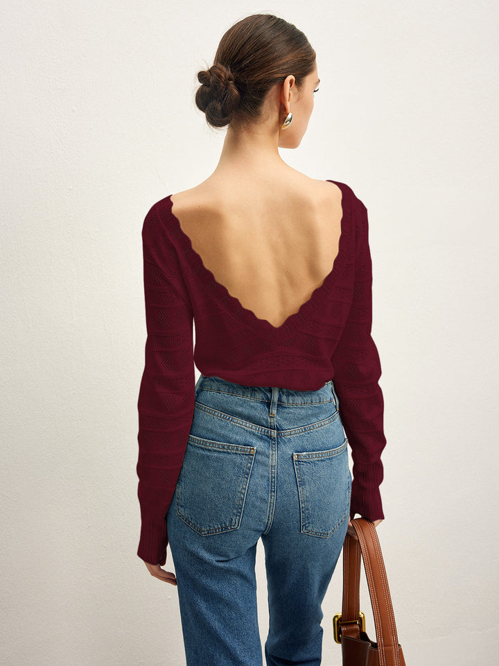 Amber | Feminine Elegant Top with Open Back