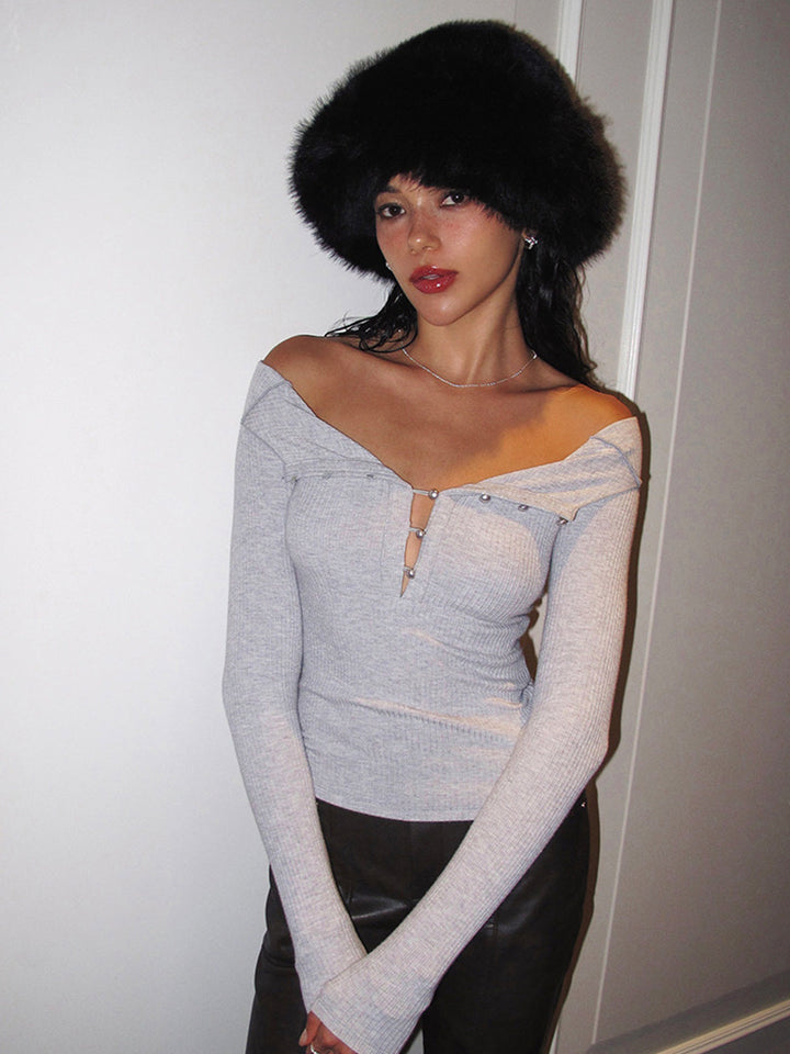 Virginia | Stylish Crop Top with Decorative Buttons