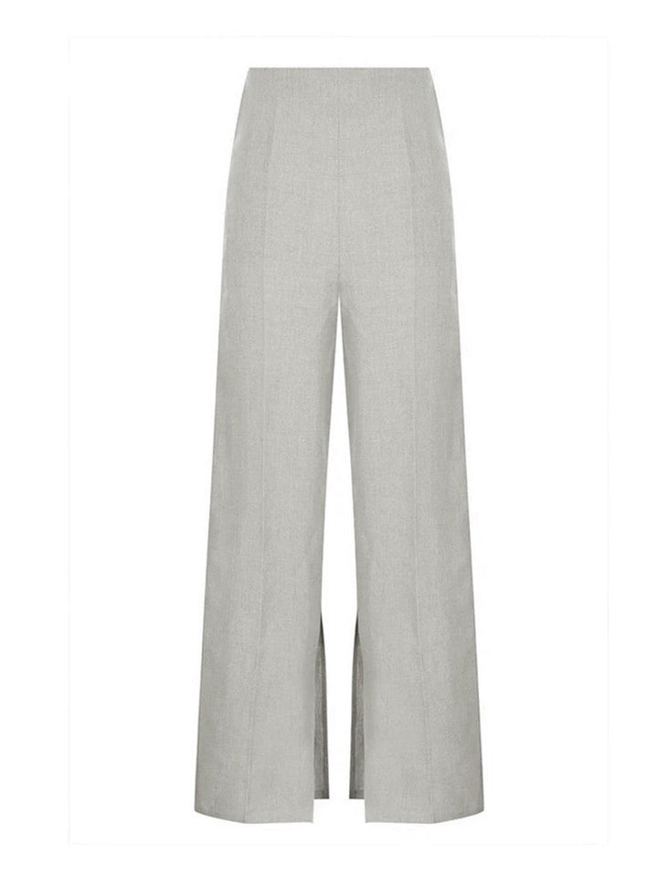 Button Split Sleeveless Business Set
