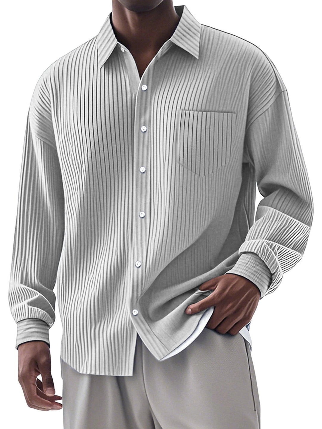 Alexandre | Stylish Long-Sleeved Shirt with Vertical Stripes