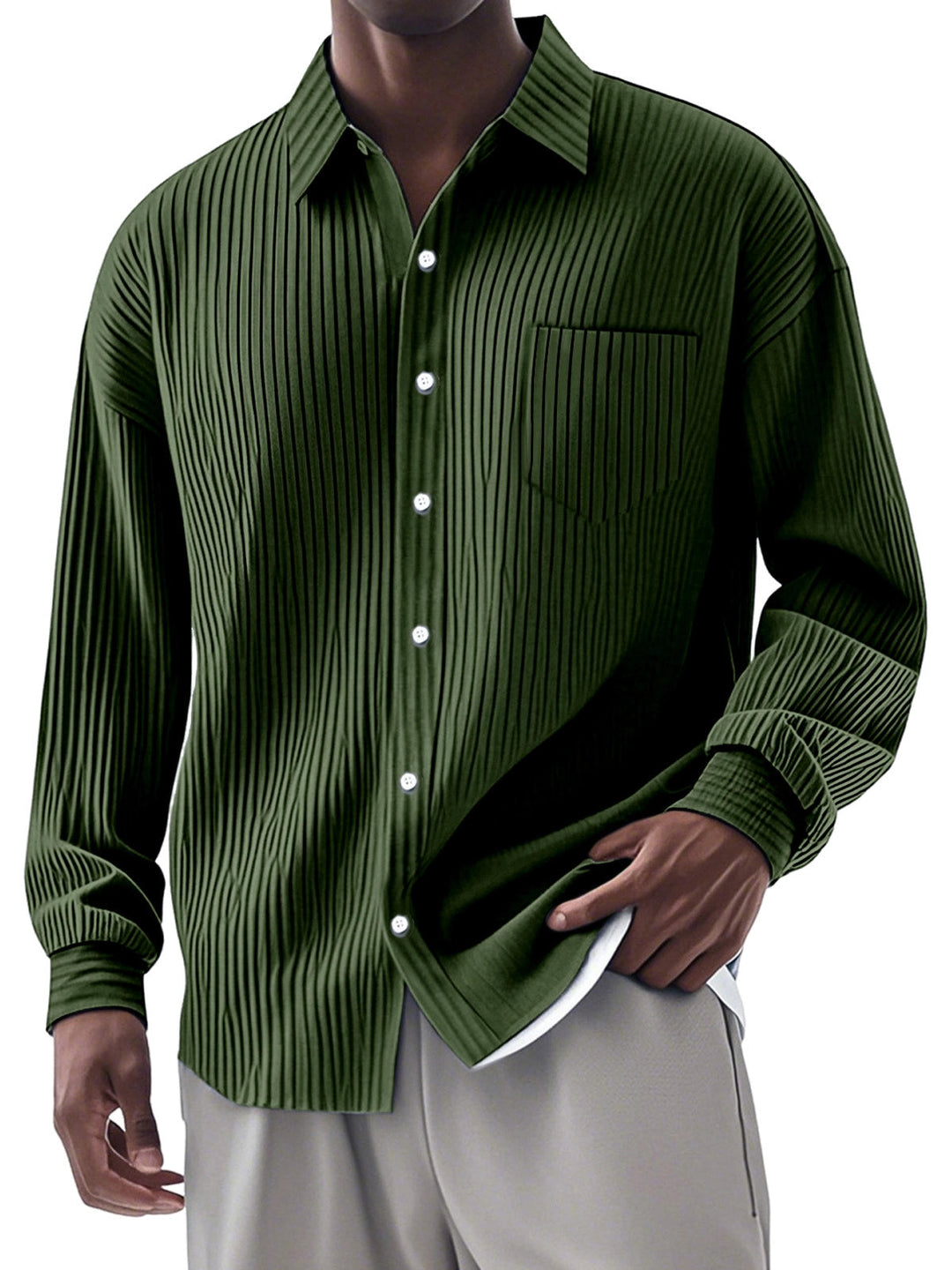 Alexandre | Stylish Long-Sleeved Shirt with Vertical Stripes