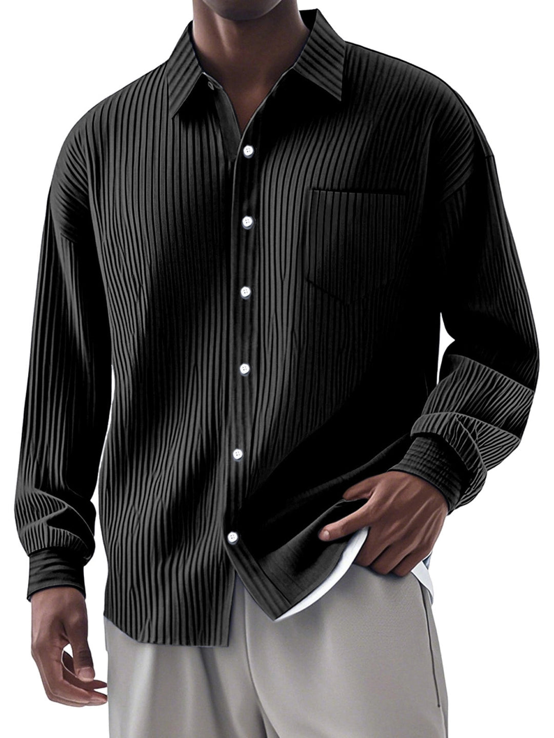 Alexandre | Stylish Long-Sleeved Shirt with Vertical Stripes