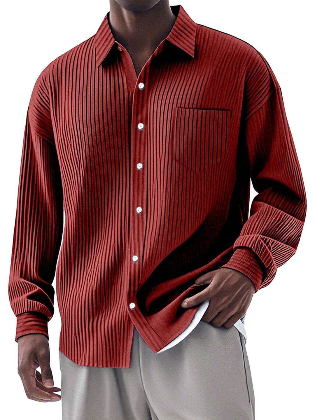 Alexandre | Stylish Long-Sleeved Shirt with Vertical Stripes