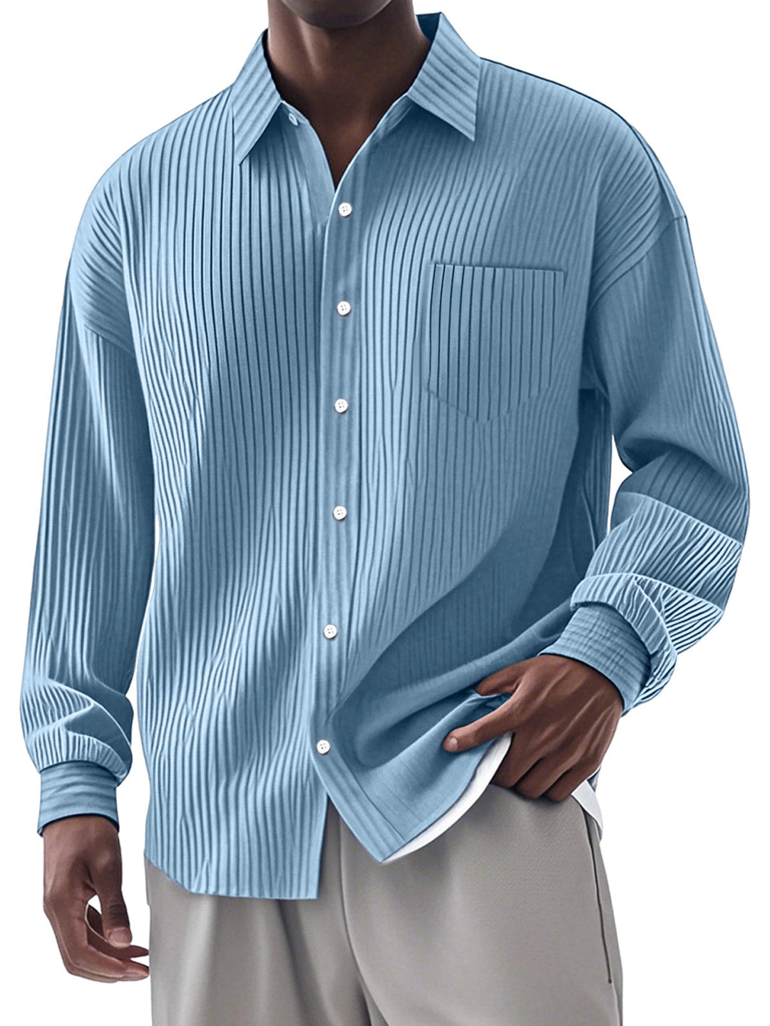 Alexandre | Stylish Long-Sleeved Shirt with Vertical Stripes