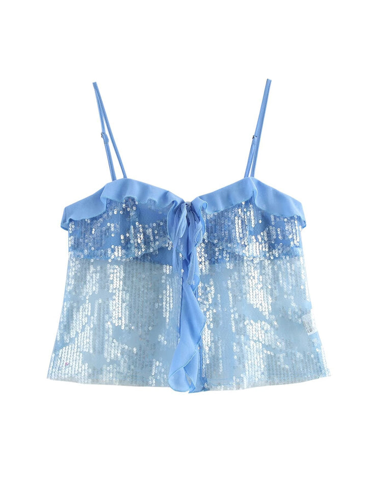 Carolyn | Dazzling Sequin Halter Top for Nights Out