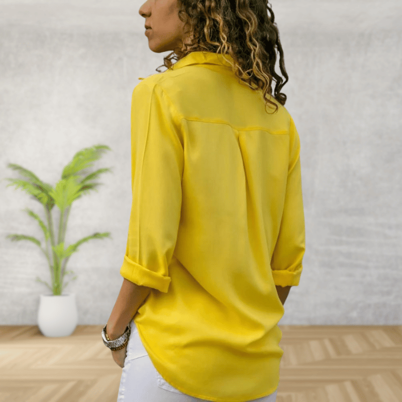 Evelina | Chic Shirt with Rolled Sleeves and Button Closure