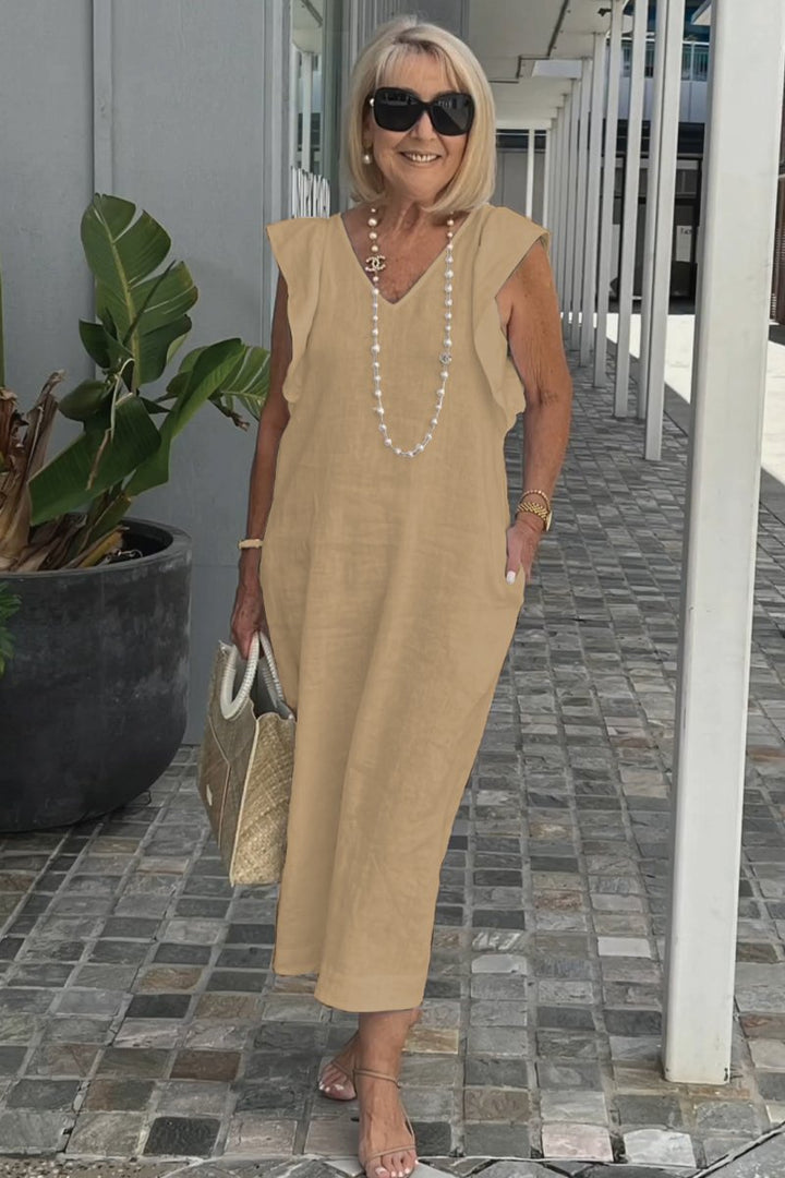 Hallie | Stylish Sleeveless Linen Dress for Summer