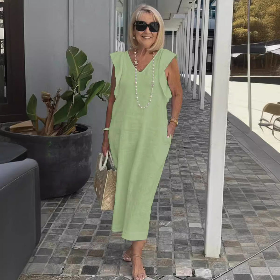 Hallie | Stylish Sleeveless Linen Dress for Summer