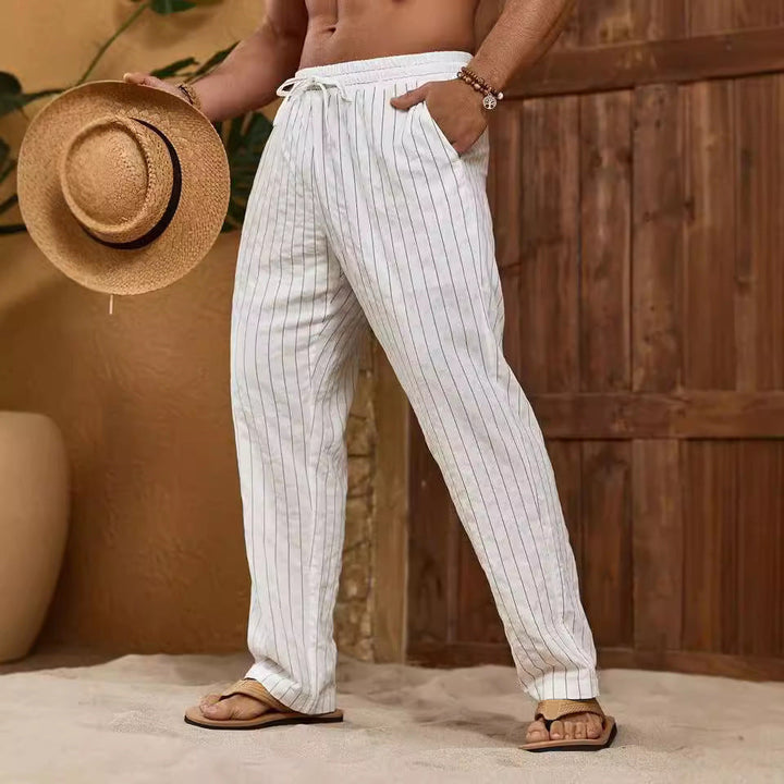 Keegan | Men’s Trousers - Lightweight Cotton Linen Blend - Relaxed Fit