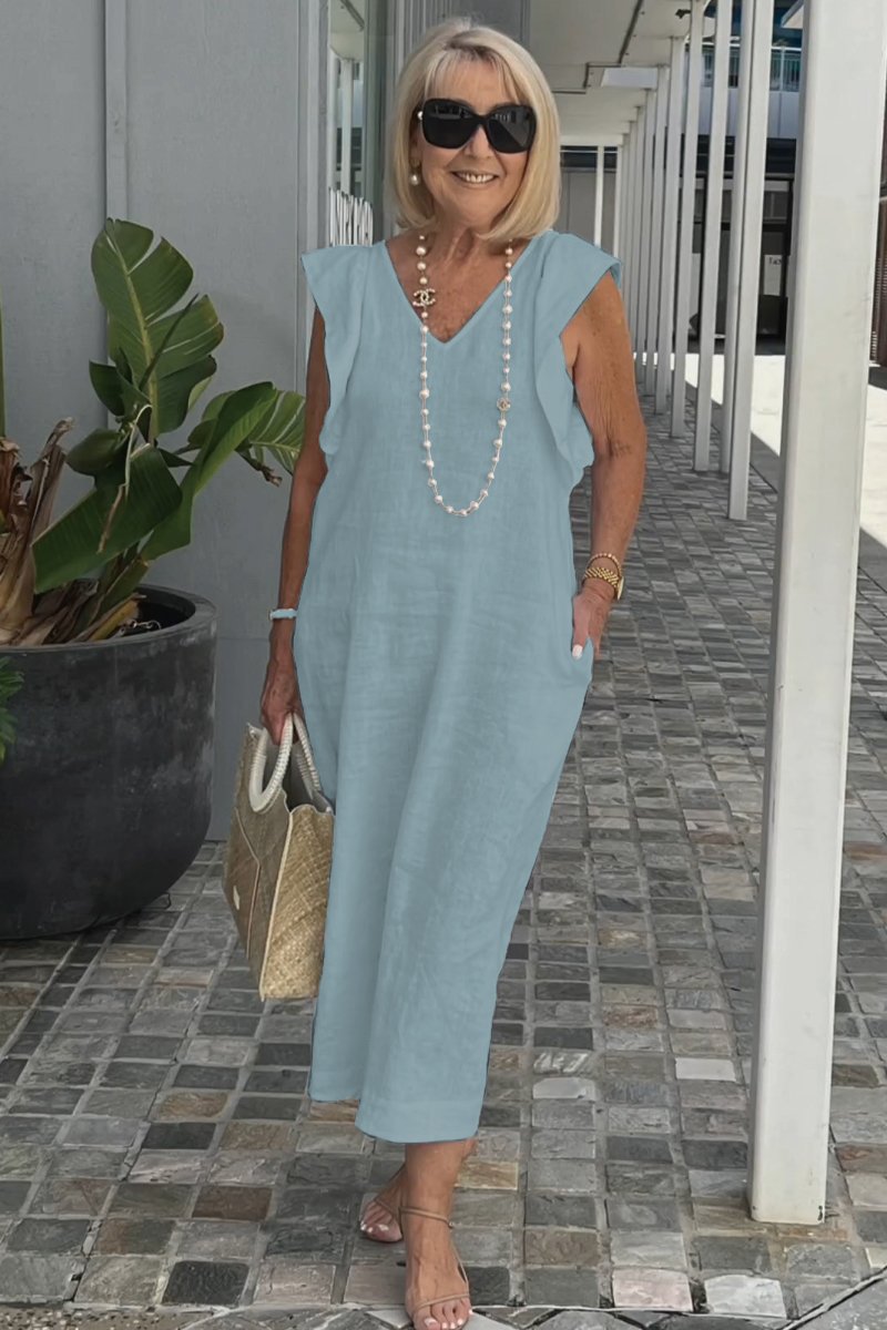 Hallie | Stylish Sleeveless Linen Dress for Summer
