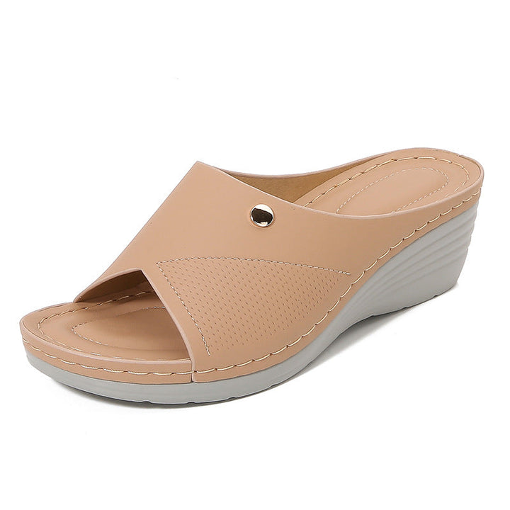 Aimee | Stylish Women’s Wedge Slide Sandals - Open Toe - Cushioned Comfort