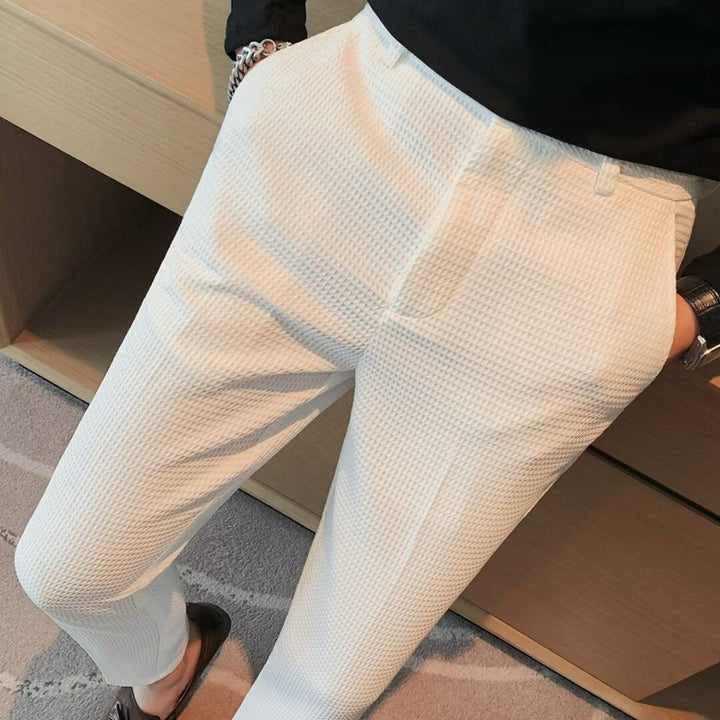 Ralph | Men's Cropped Trousers – Slim Fit – Textured Fabric – Modern Smart Casual