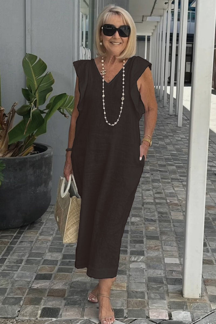 Hallie | Stylish Sleeveless Linen Dress for Summer